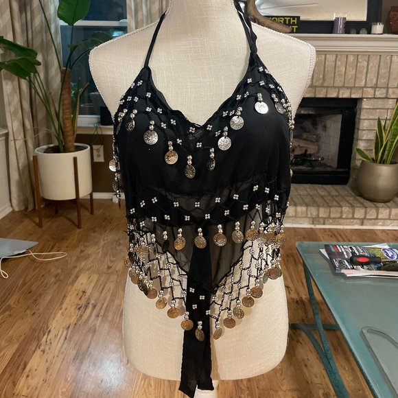 Backless Belly Dancer Top and Bottom - Picture 2 of 10